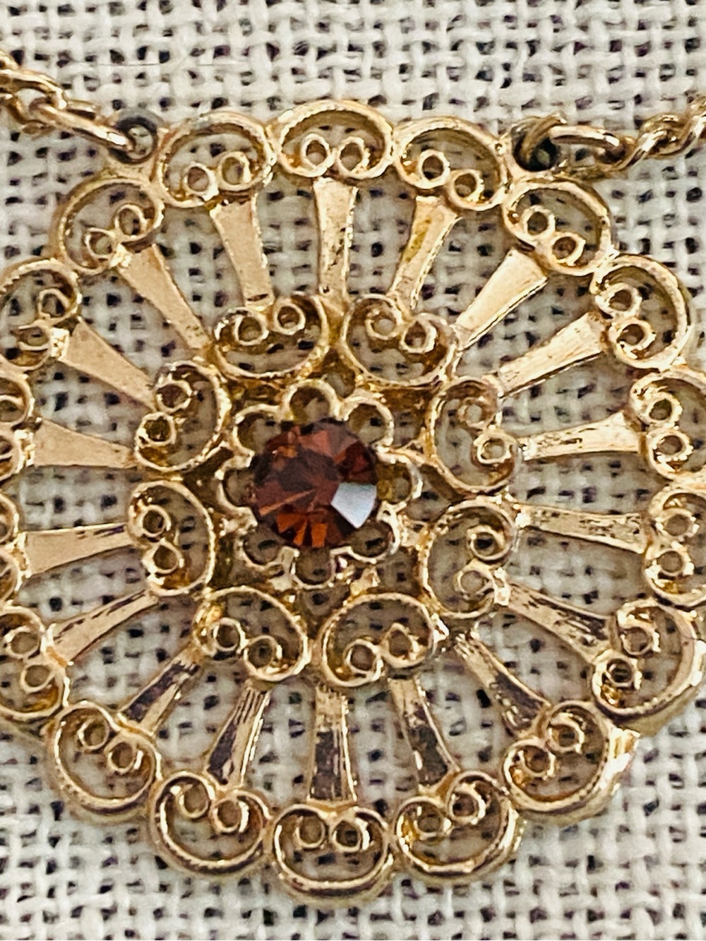 FREE with any purchase pendant Necklace with Brown Crystal Sarah Coventry